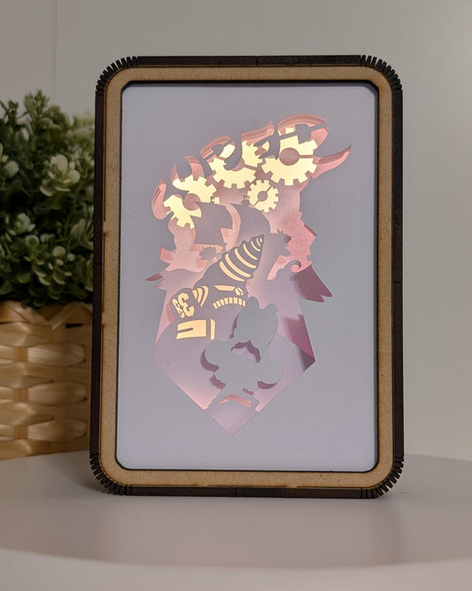 Franky’s Super Pose | LED Backlit Art - Handcrafted One Piece Shadow Box