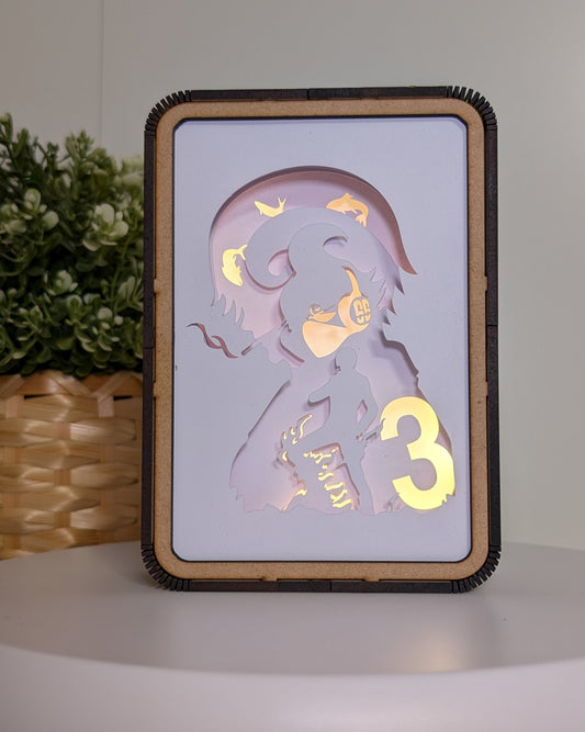 Sanji’s Black Leg Flame | LED Backlit Art - Handcrafted One Piece Shadow Box